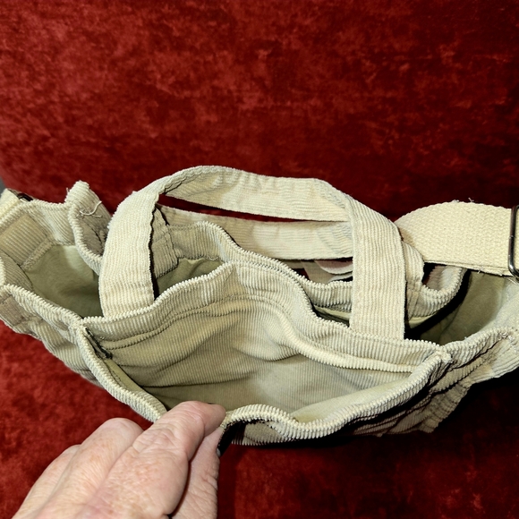 Corduroy Canvas Crossbody/Shoulder/Hand Bag by Letu Multi-Use Unisex Khaki - Picture 9 of 12